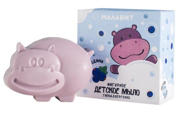 Изображение товара Малавит мыло детское фигурное Бегемотик смородина 80г Малавит мыло детское фигурное Бегемотик смородина 80г фотография